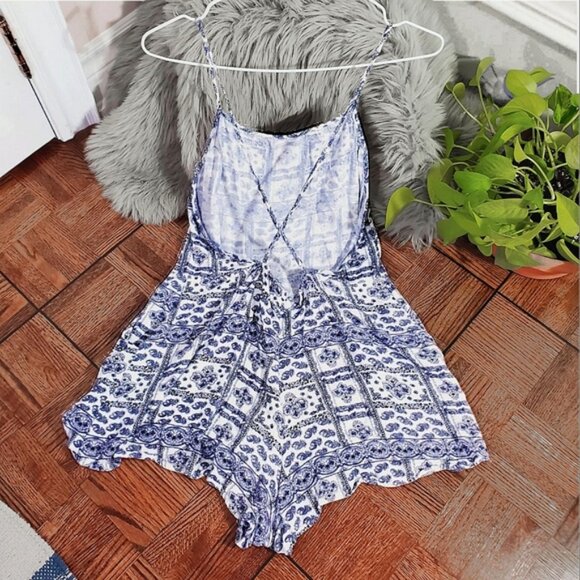 Vintage Bohemian Low Back Cheeky Romper Short- Size M - Picture 4 of 8